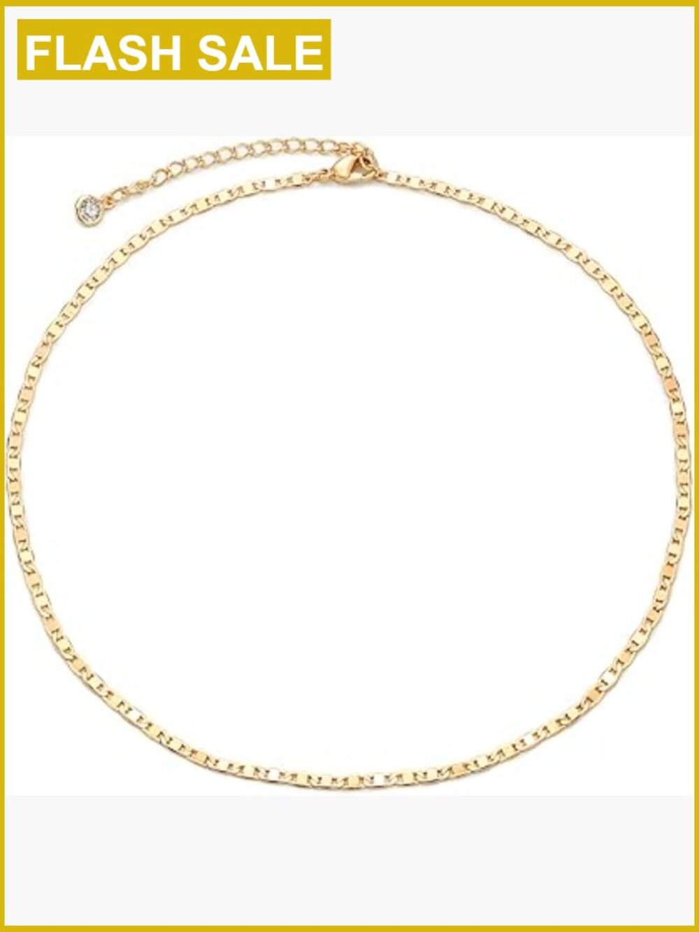 Dainty Gold Chain Choker Necklace Adjustable Link Lobster Clasp Minimalist 14K